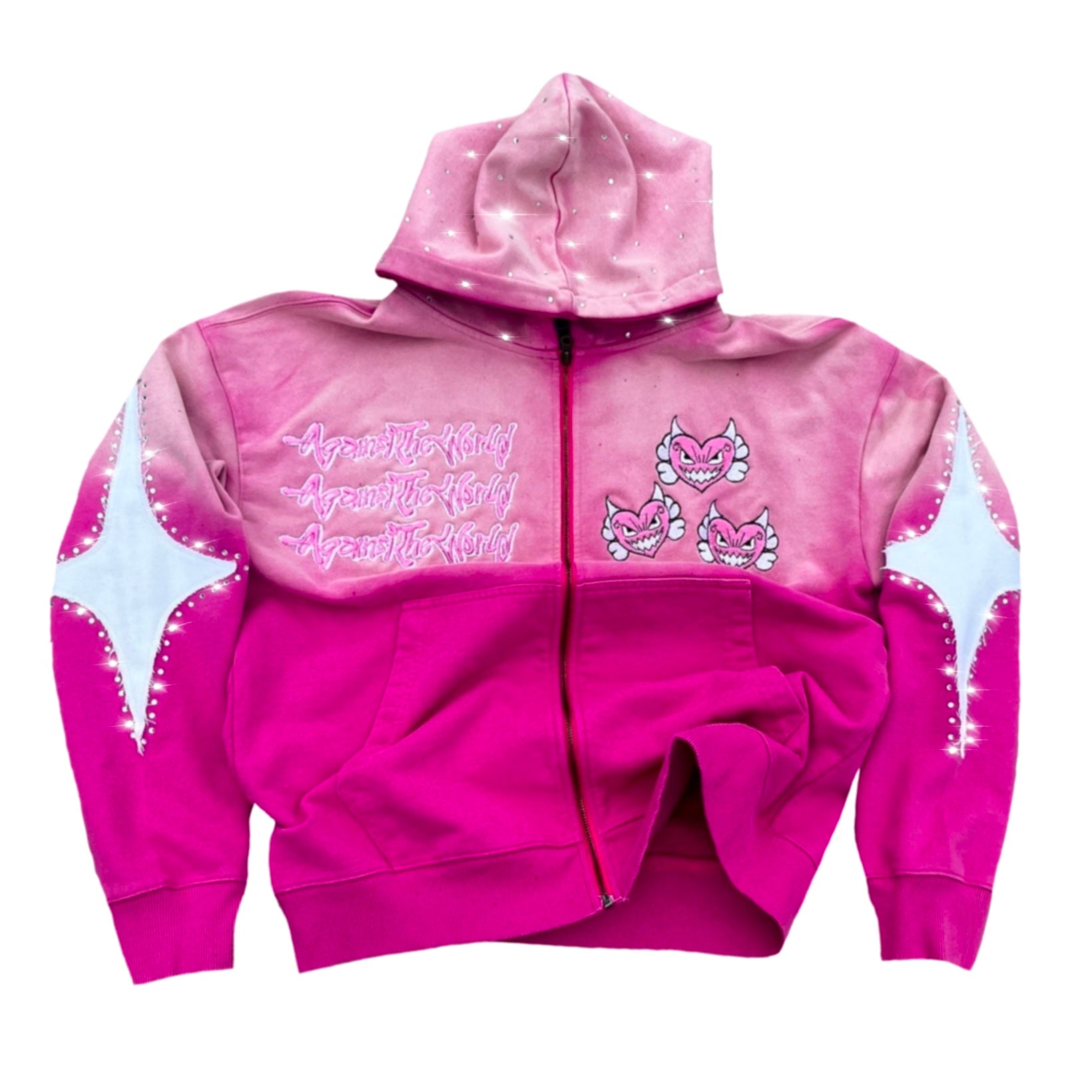 Pink bling hoodie sale